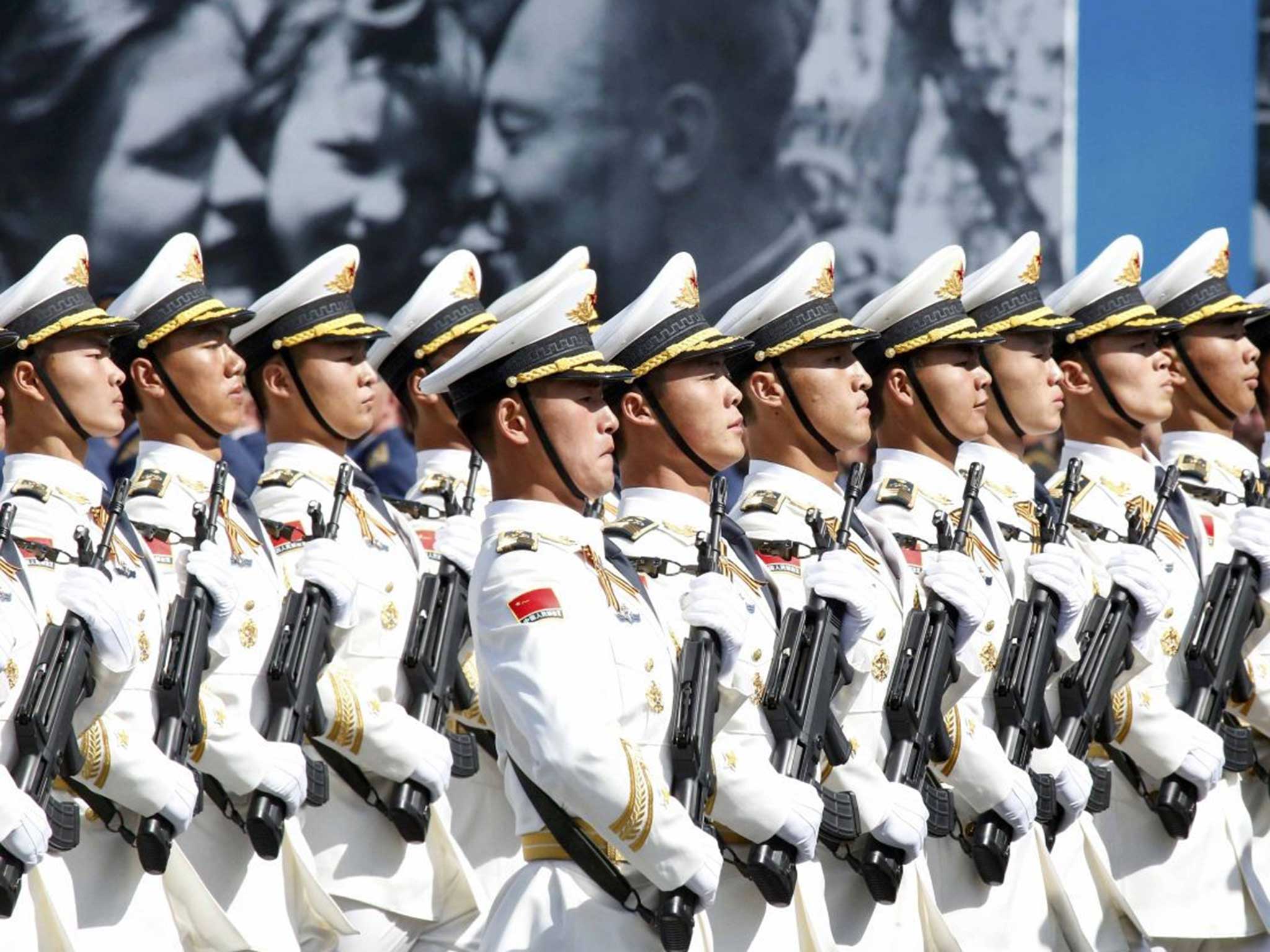 Chinese Army soldiers during a Victory Day parade in Moscow