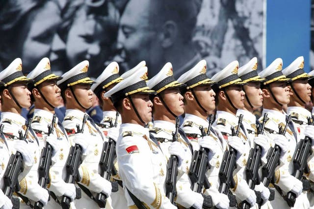 Chinese Army soldiers during a Victory Day parade in Moscow