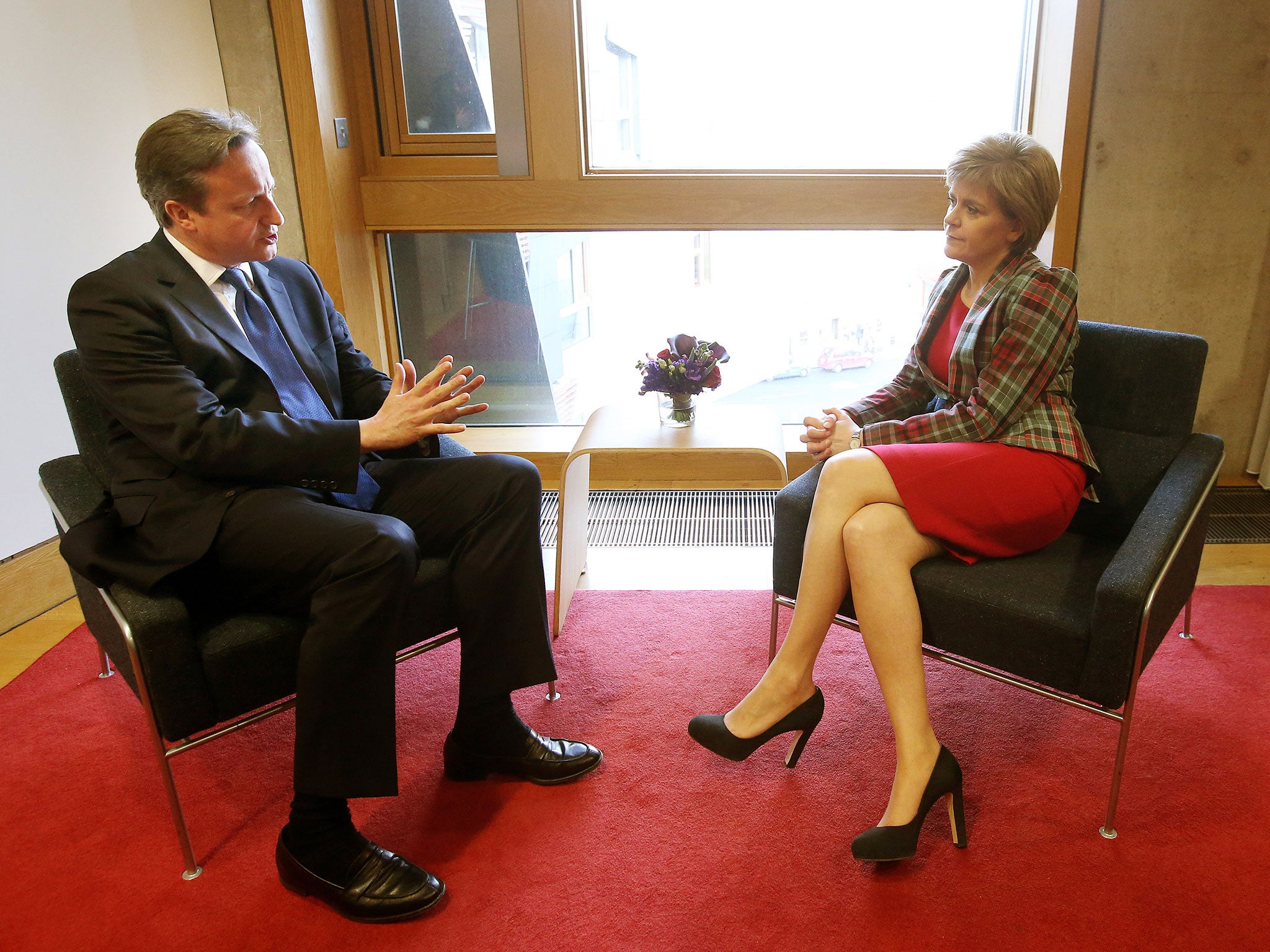 Nicola Sturgeon with David Cameron