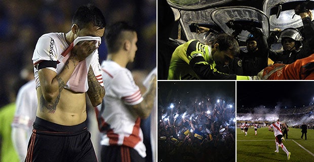 River Plate players were tear gassed during the match against Boca