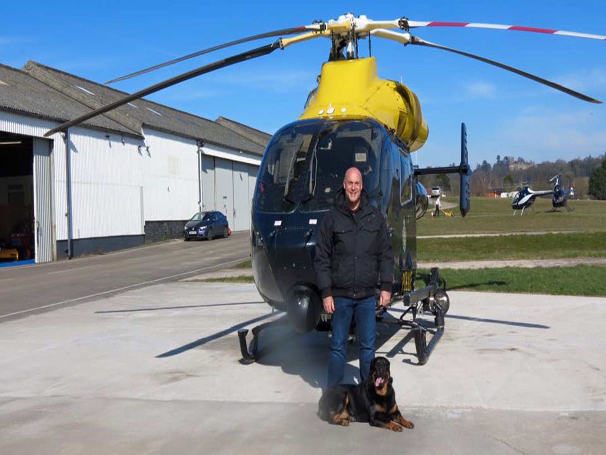 Coco takes a ride in a Police helicopter