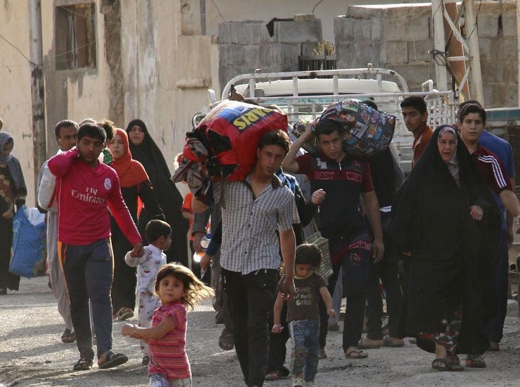 Civilians fled Ramadi as Isis advanced earlier today