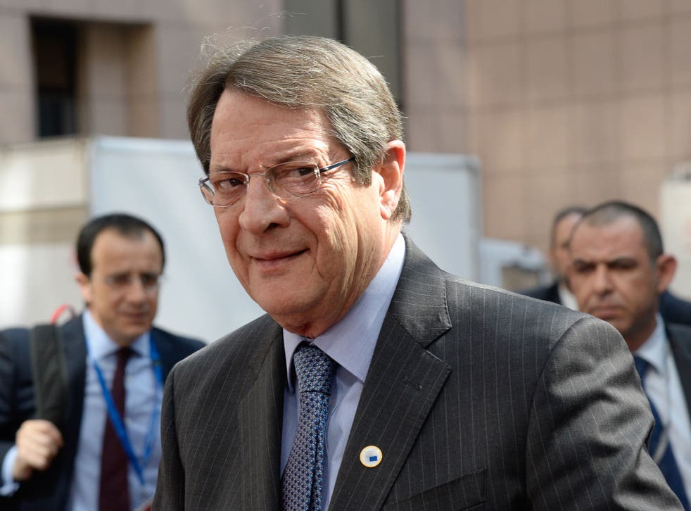Greek Cypriot president Nicos Anastasiades 