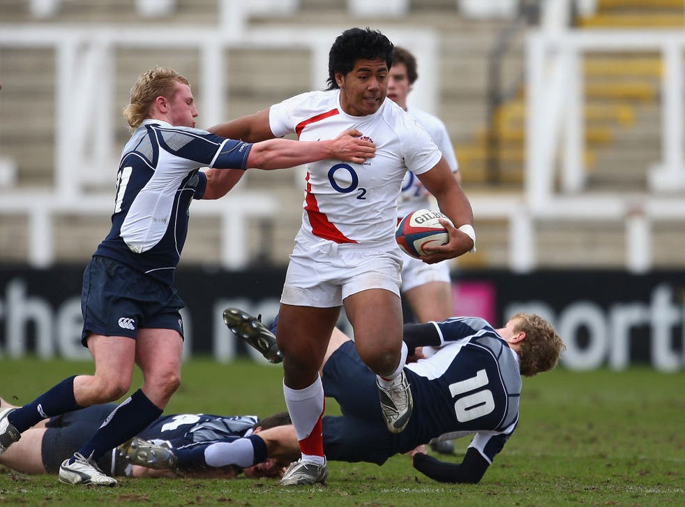 Manu Tuilagi in action for England Under-18s in 2009