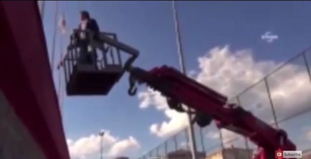 Hamsik Isit used a crane to watch his team due to a stadium ban