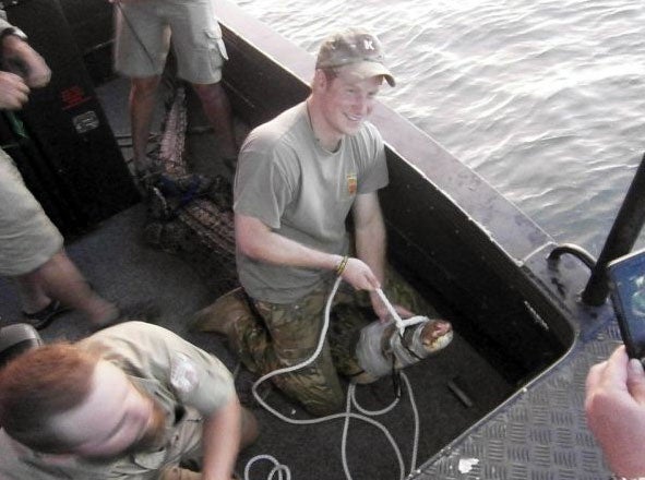 Prince Harry helped remove the crocodile from a trap in Darwin last month