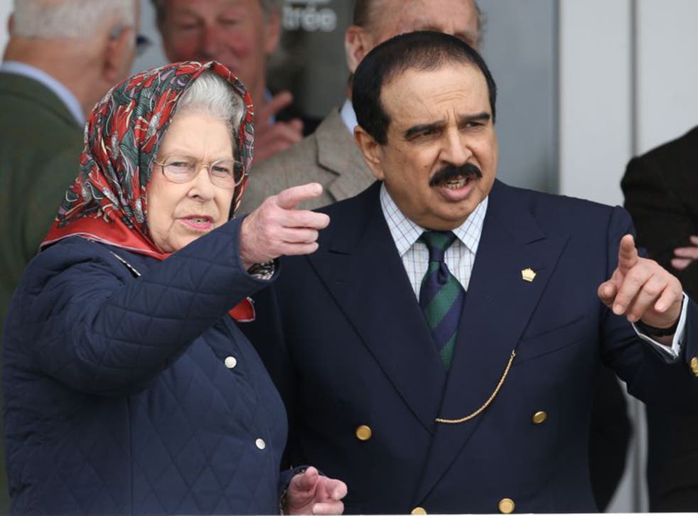 The Queen with King Hamad of Bahrain at the Royal Windsor Horse Show on Friday