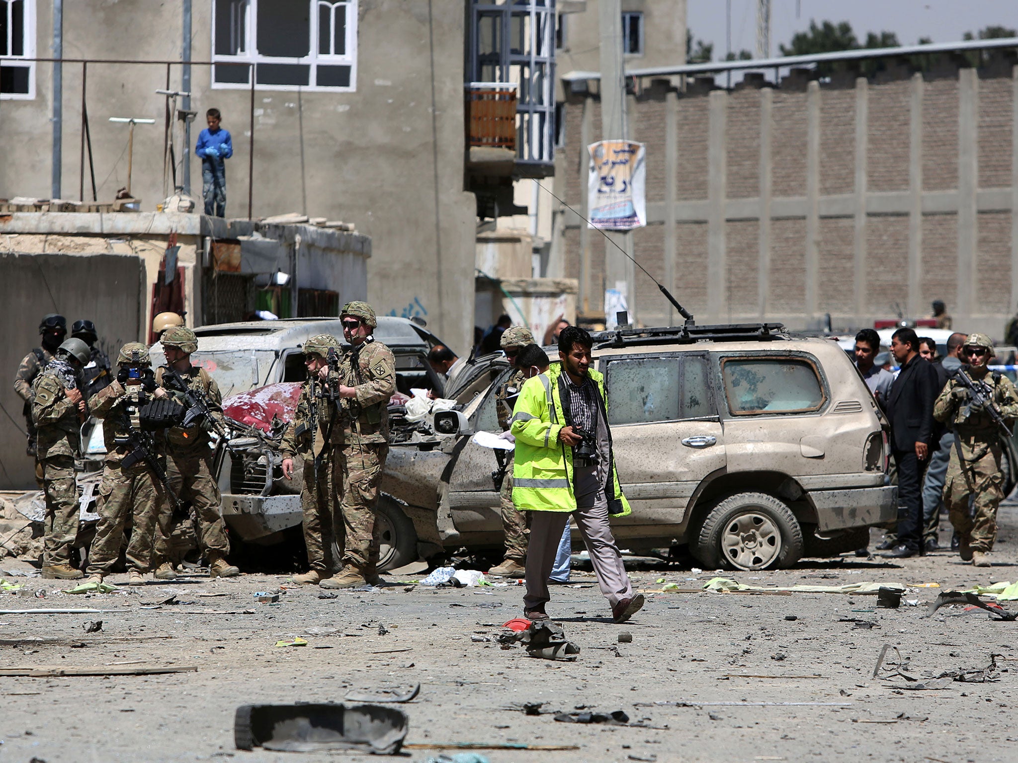 The Taliban bomber struck the EU vehicle close to Kabual airport (credit: AP)