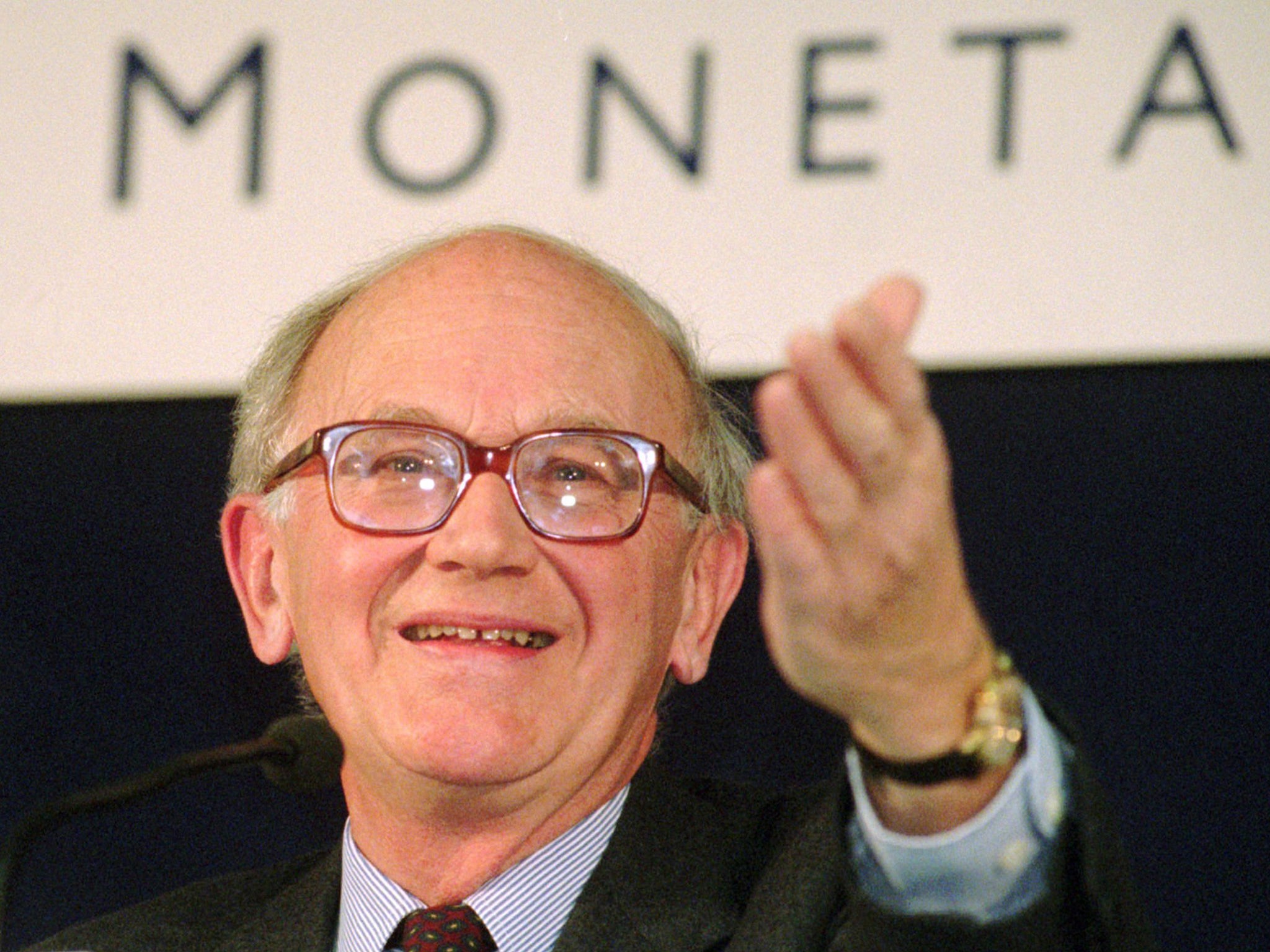 Lamfalussy in Frankfurt in 1997, when he was president of the European Monetary Institute 
