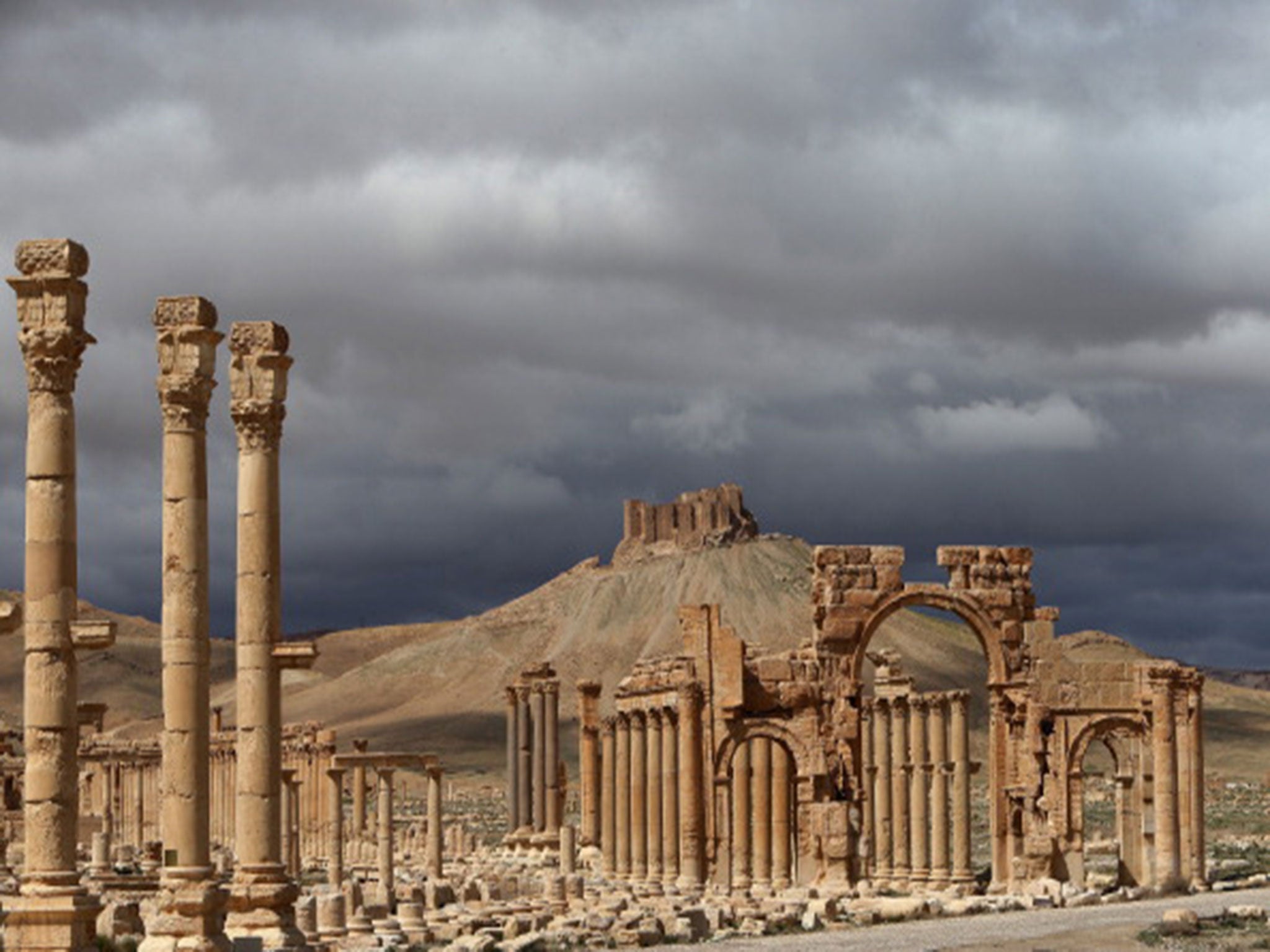 A partial view of the ancient oasis city of Palmyra