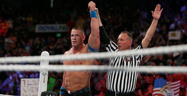 Cena emerges triumphant from his match with Rusev