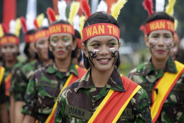 Female members of the Indonesian military
