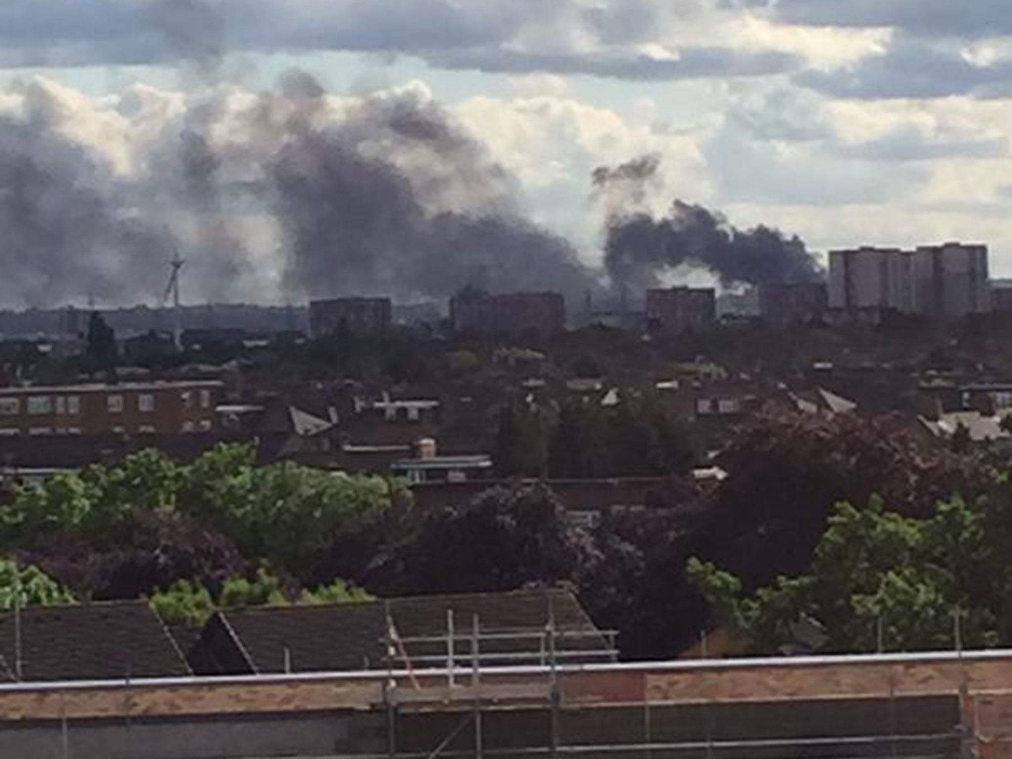 A fire in Lombard Wall, south east London