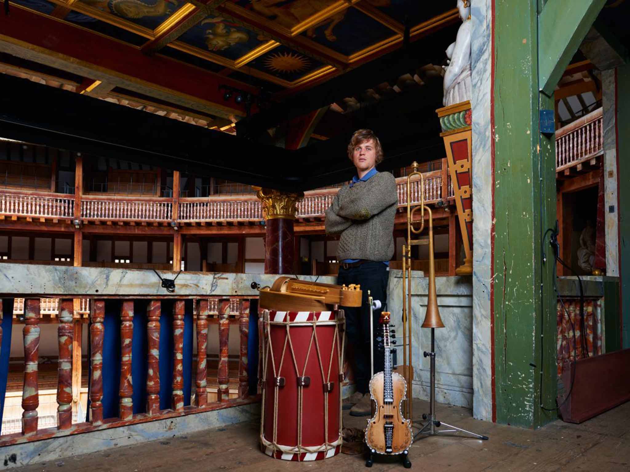 Music man: Johnny Flynn with his array of period instruments