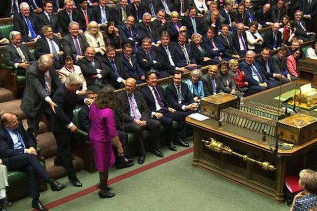 As part of parliamentary tradition, John Bercow is dragged to the Speaker’s chair by MPs on Monday