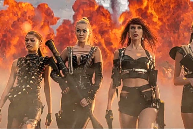 Girl power: (left to right) Zendaya, Taylor Swift, Gigi Hadid,
Martha Hunt