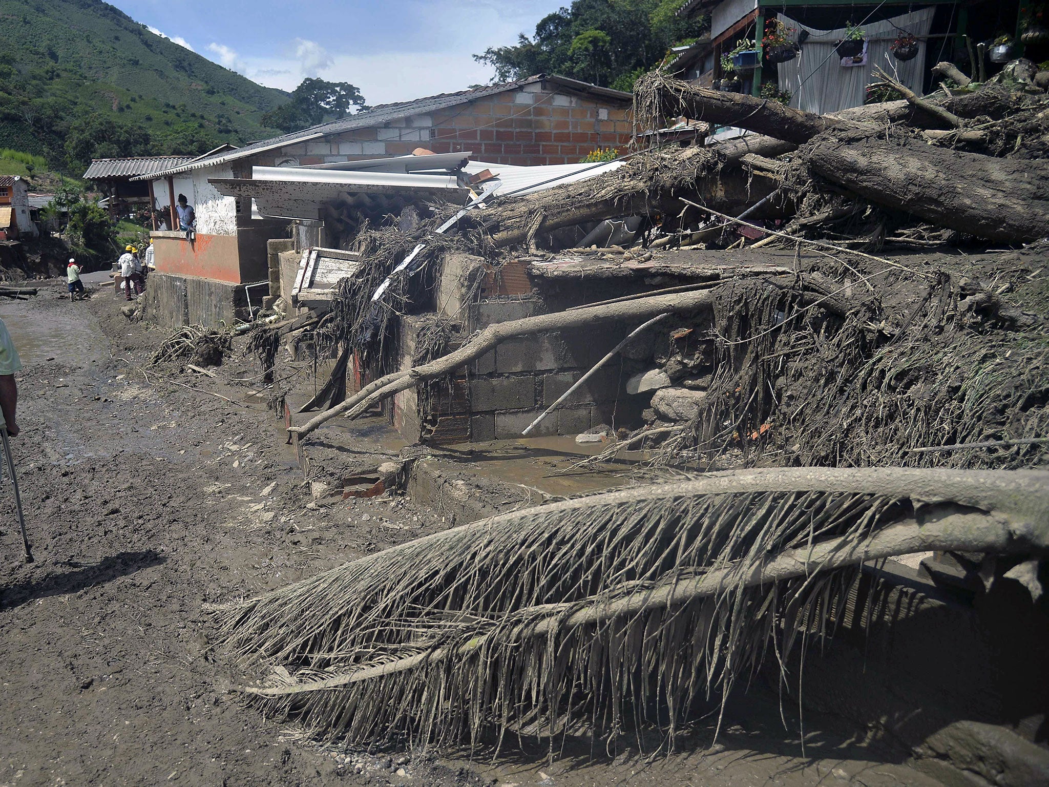 The mudslide destroyed villages in Salgar