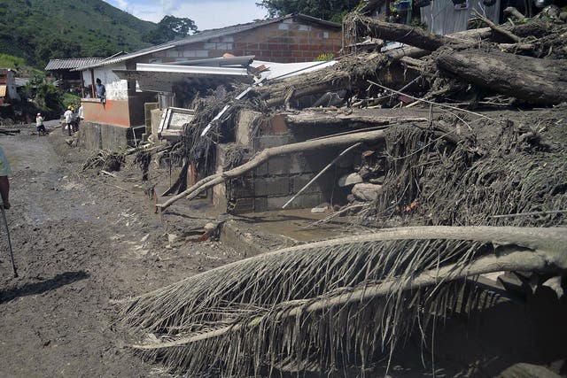 The mudslide destroyed villages in Salgar