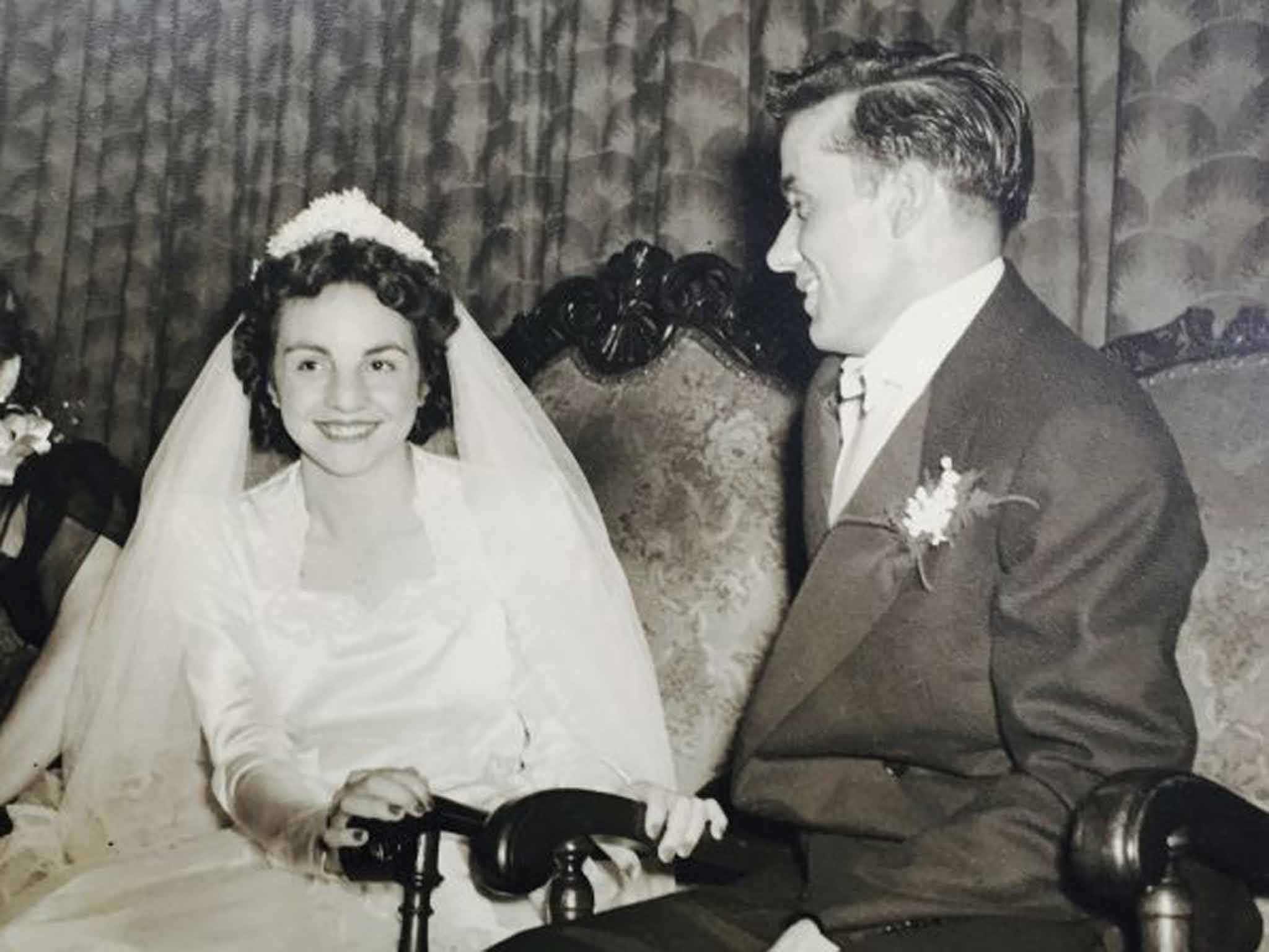 Durable marriage: Dan Ozzi's grandparents on their wedding day; they both came to America from Italy as children