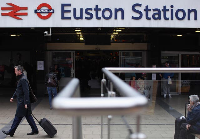 Euston was shut during rush hour yesterday evening as firefighters battled lineside blaze