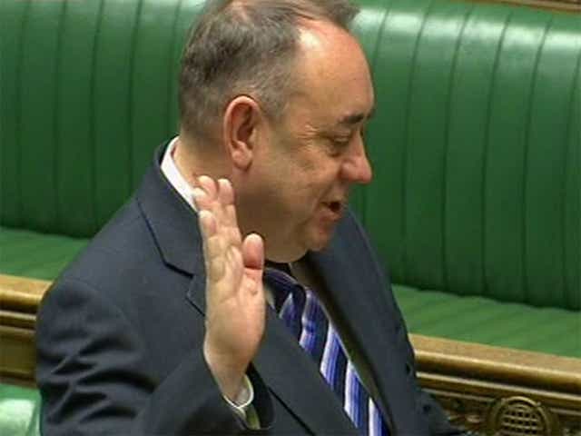 Alex Salmond making his oath at the swearing-in of MPs in the new Parliament