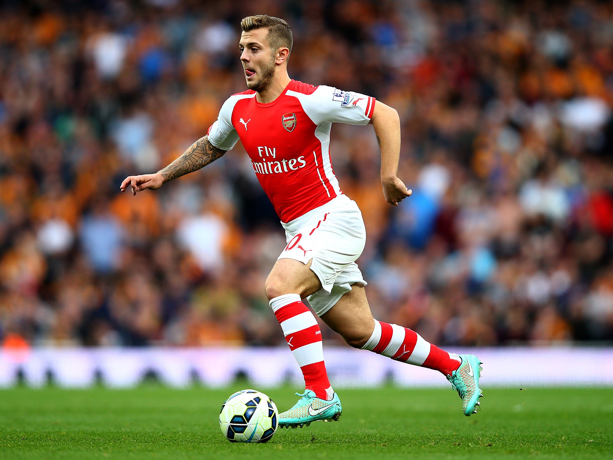 Jack Wilshere is making his first start since November for the Gunners