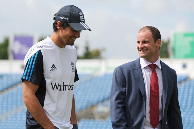 Alastair Cook has been reunited with former captain Andrew Strauss in his new role as director of cricket