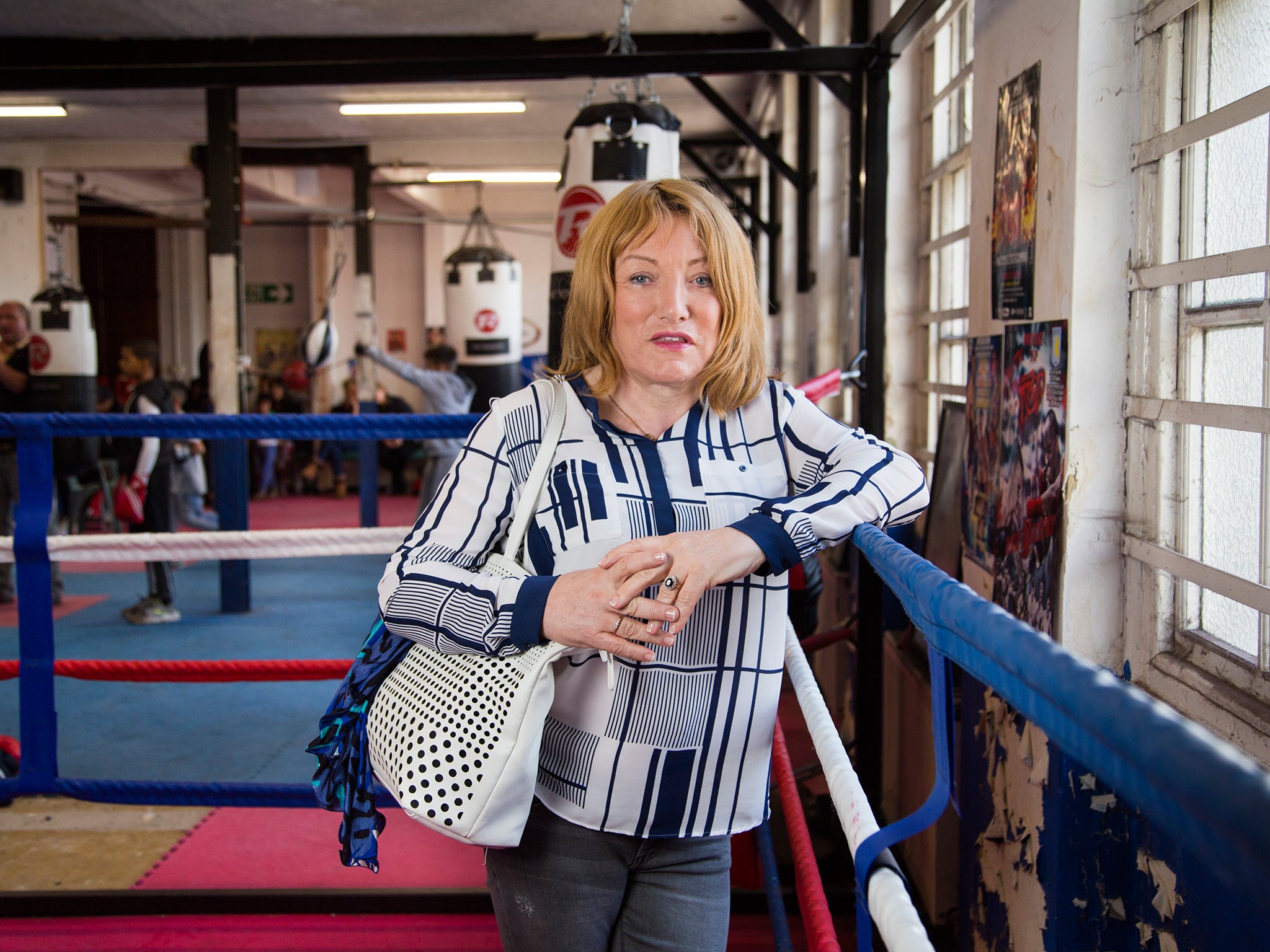 Promoter Kellie Maloney pays a visit to a boxing gym in Birmingham, the first she has made since a gender reassignment operation