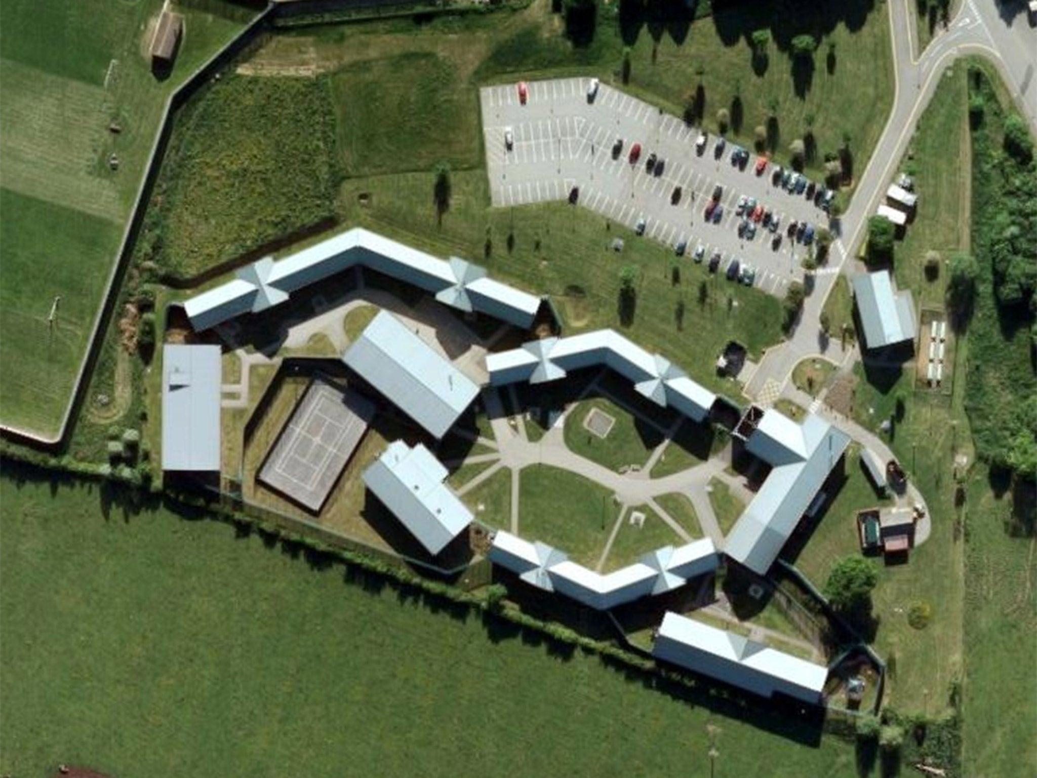 An aerial view of Rainsbrook Secure Training Centre in Northamptonshire