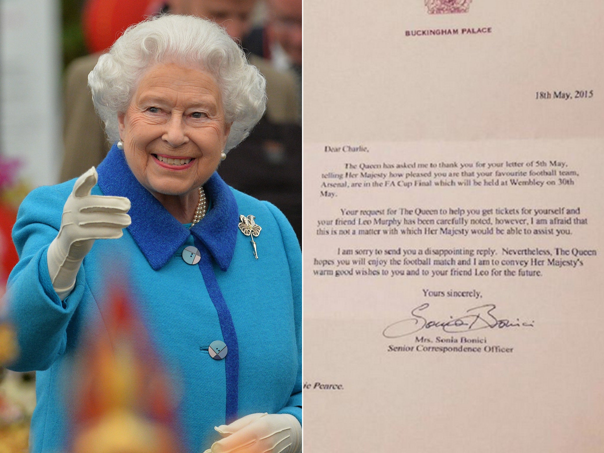 The Queen and the letter sent to Charlie