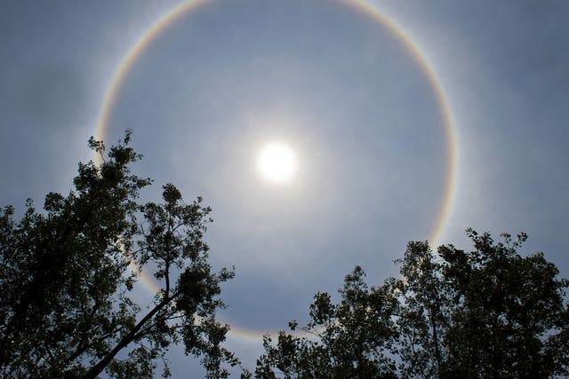 The 'sun halo' appeared in the sky above Mexico on Thursday