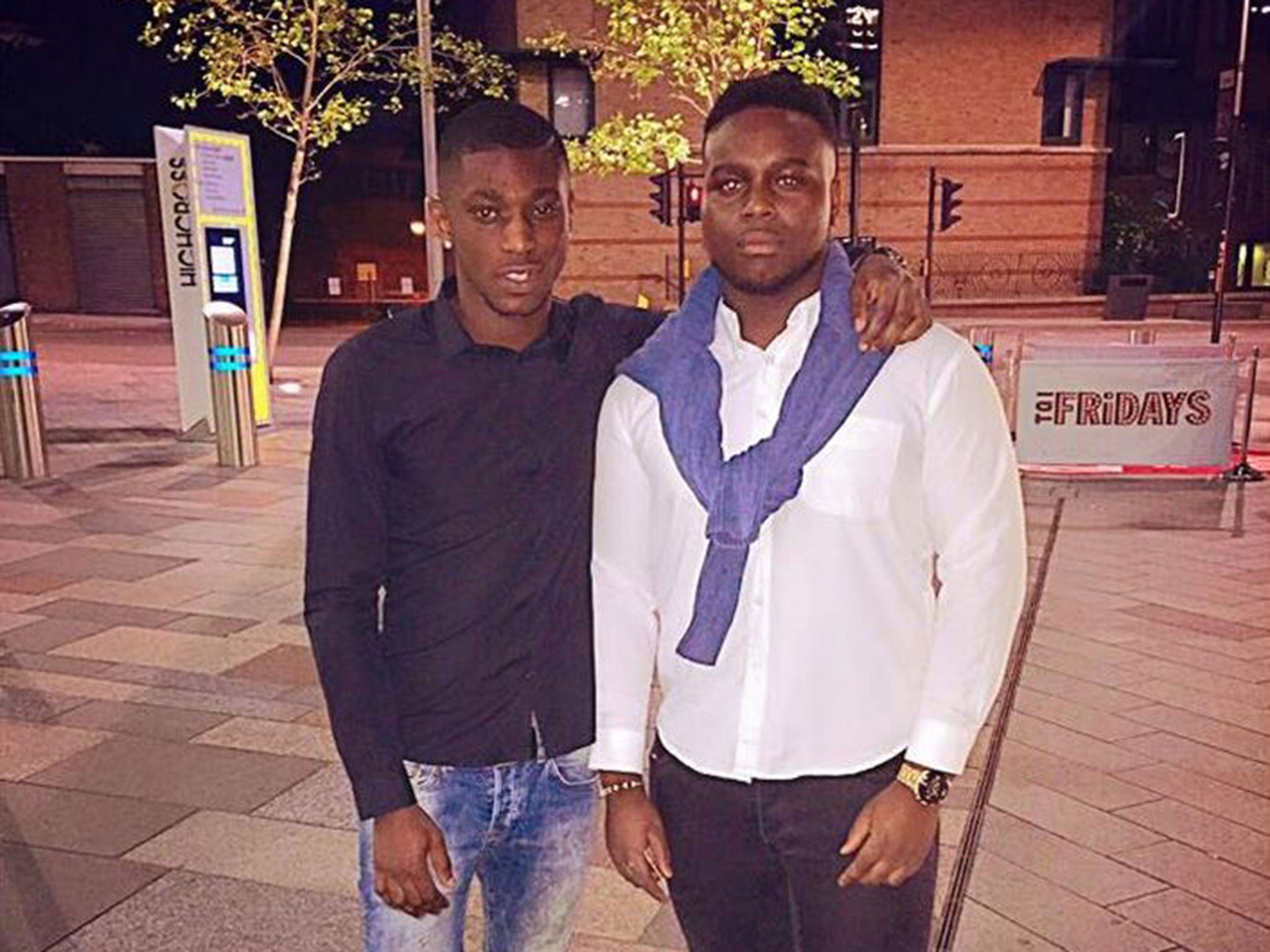 Kosi Orah (right) with a friend in Leicester to celebrate his birthday