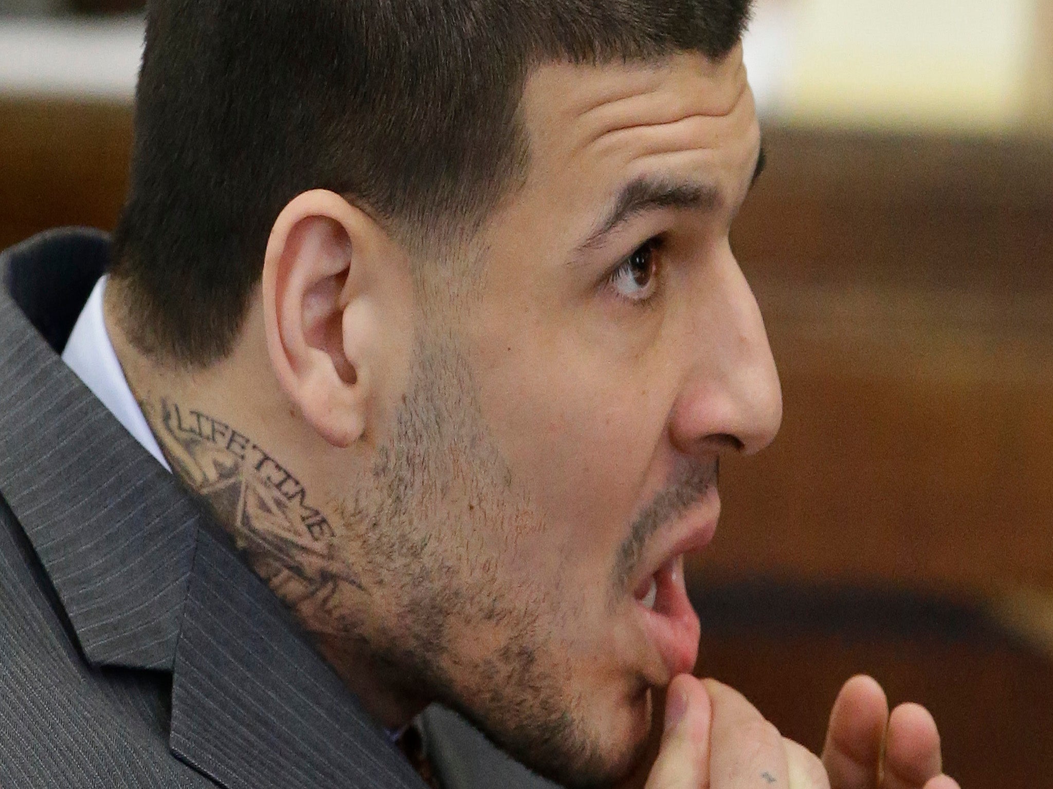 Aaron Hernandez and his new tattoo