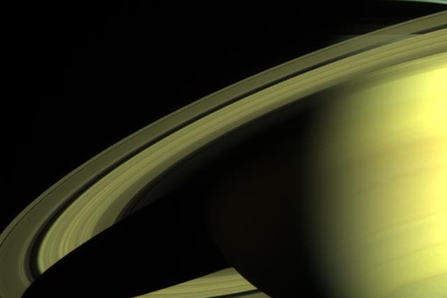 Saturn in opposition between the Sun and the Earth
