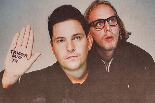 Handy tips: Dom Joly (left) in a promotional image for Trigger Happy TV