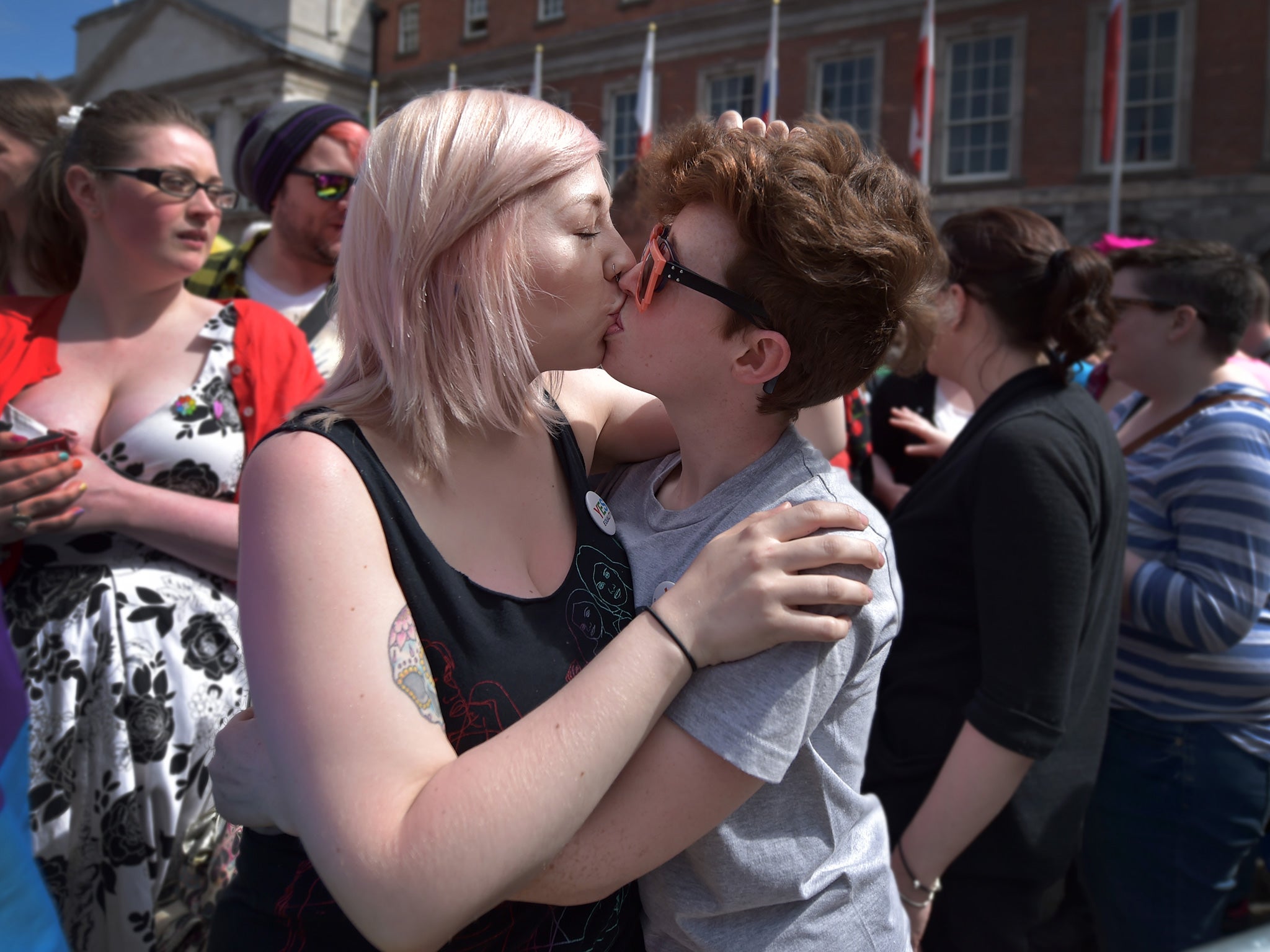 The result comes little more than two decades after homosexuality was legalised in Ireland (Getty)