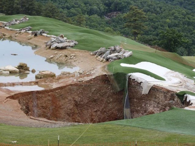 The sinkhole at the Top of the Rock Golf Course in Branson