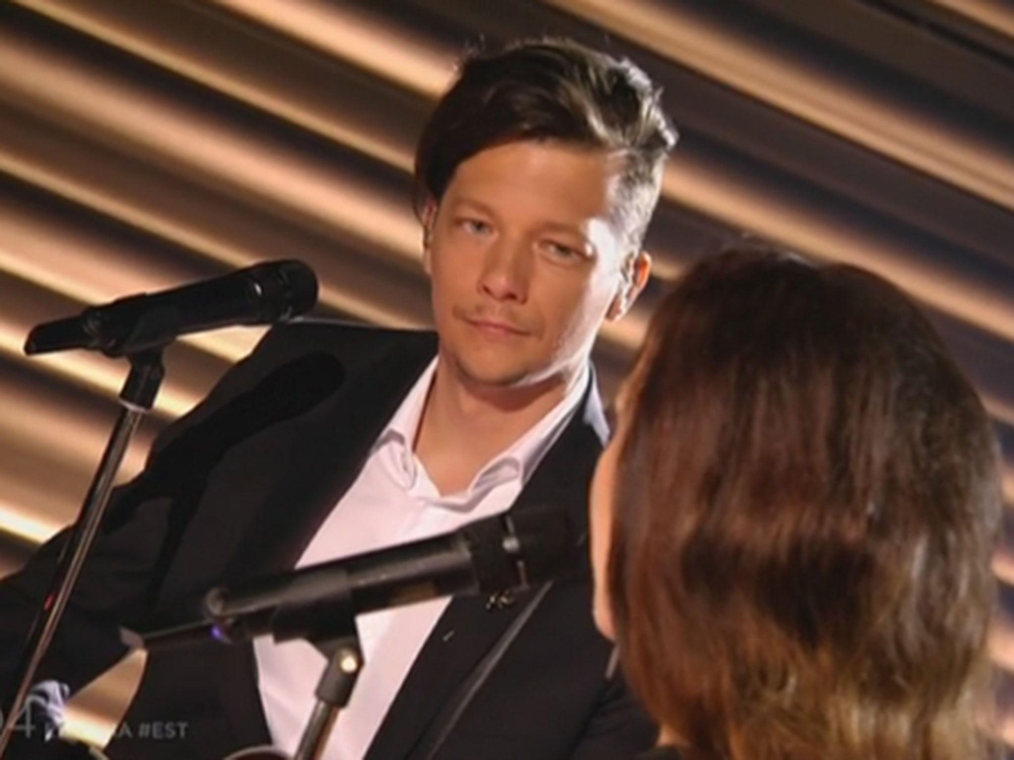 Louis Tomlinson look-a-like Stig Rasta singing for Estonia in the Eurovision Song Contest