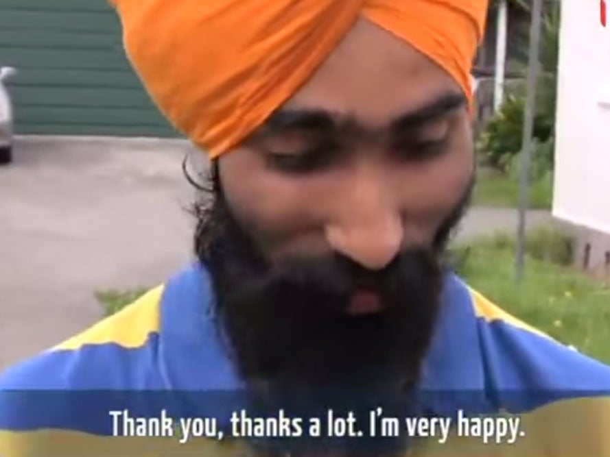 Harman Singh broke down in tears of joy after the news station surprised him with new furniture