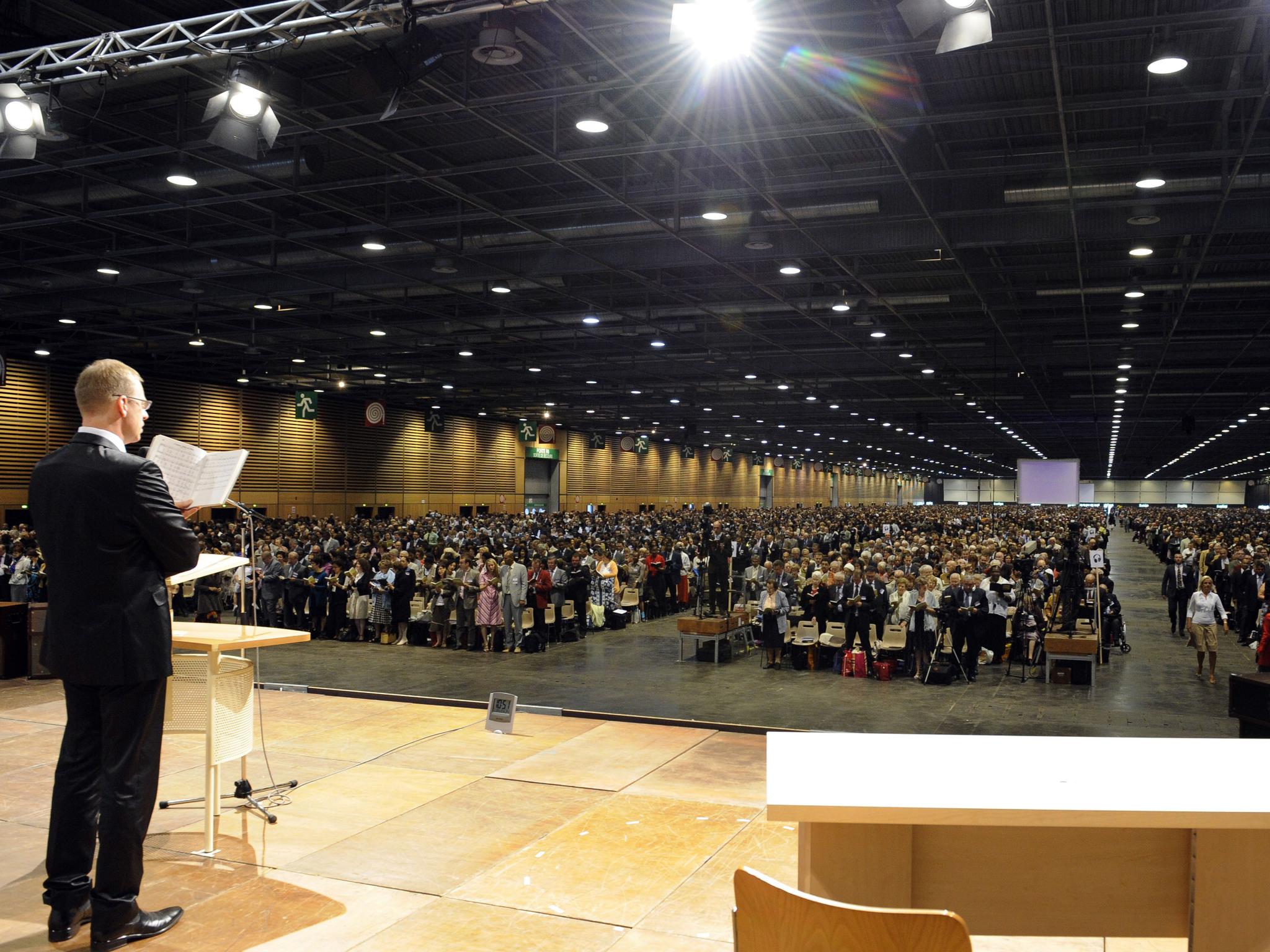 Jehovah's Witnesses at an annual conference in Paris