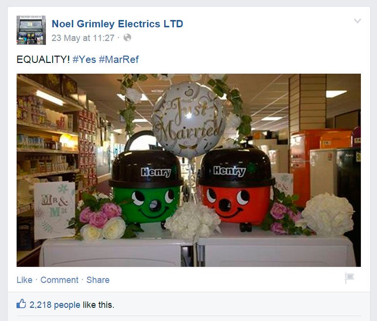 The electrical goods shop posted what must be the best referendum celebration ever.