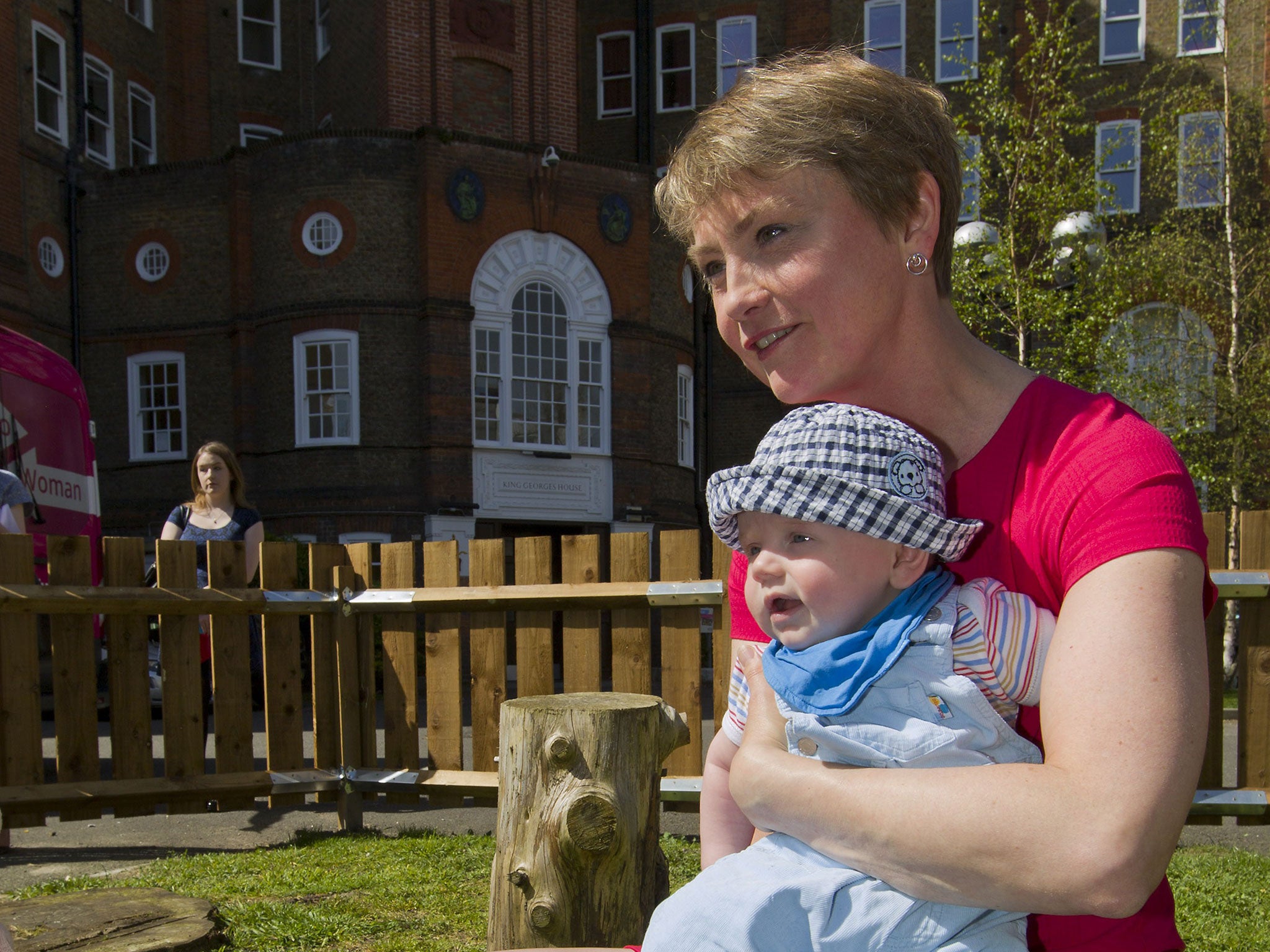 Yvette Cooper campaigning in London at the launch of Labour’s women’s manifesto