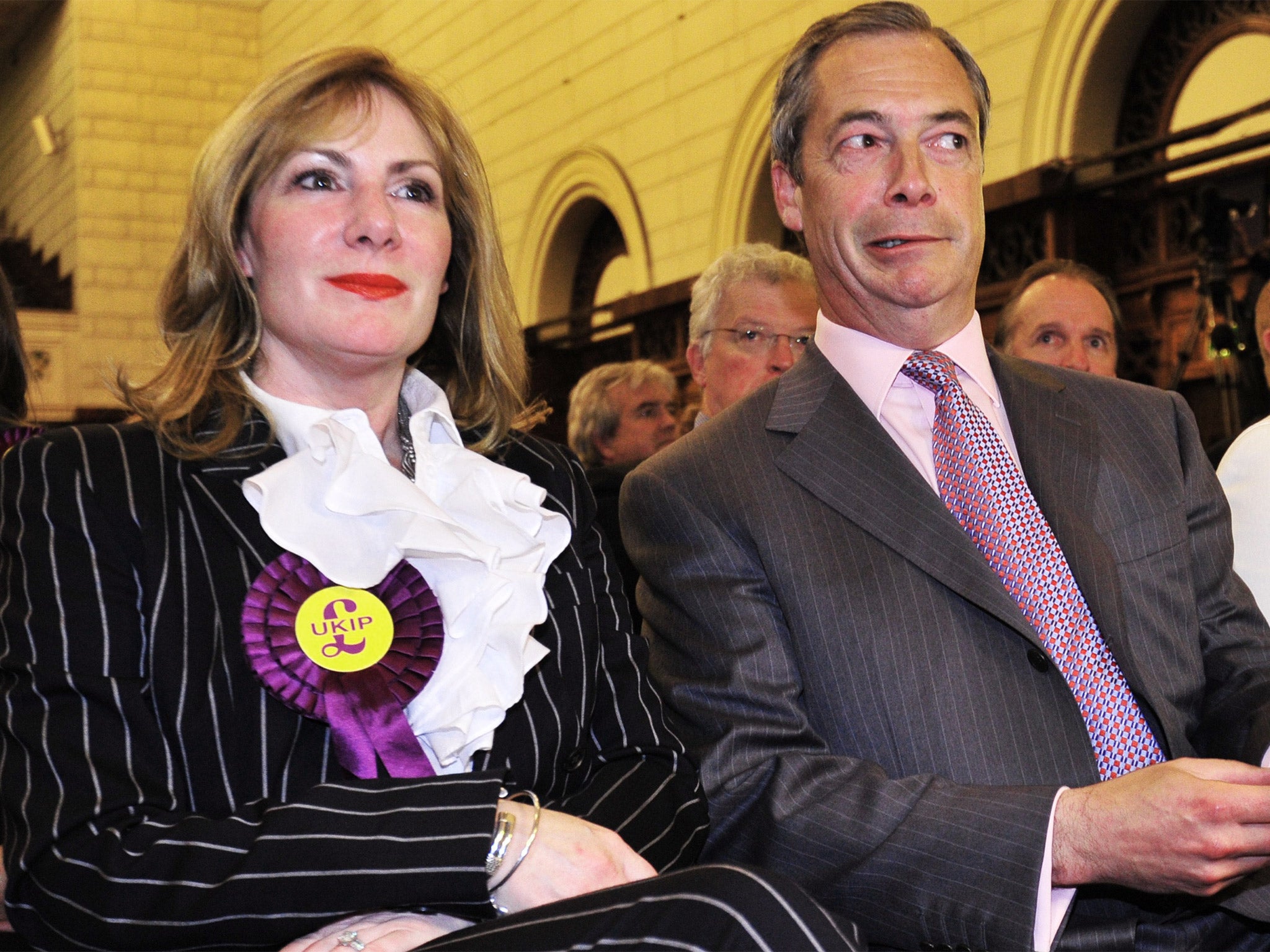 Janice Atkinson pictured with Ukip leader Nigel Farage last year