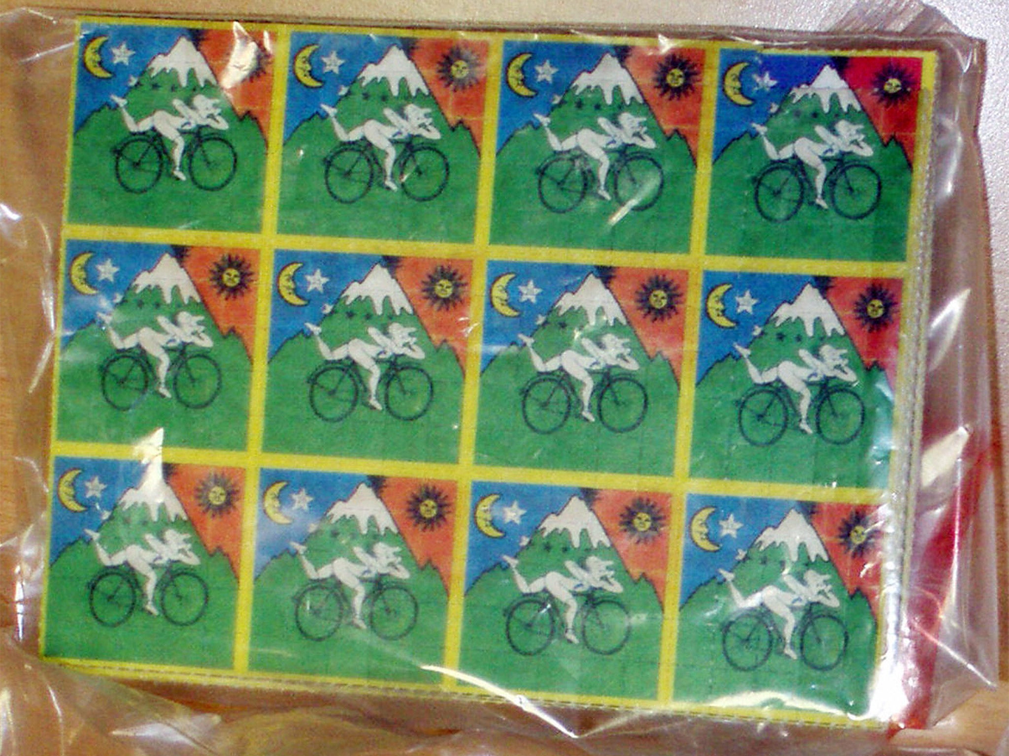 Doses of LSD, in the form of stamps, seized by French Customs authorities in 2008 (Getty)