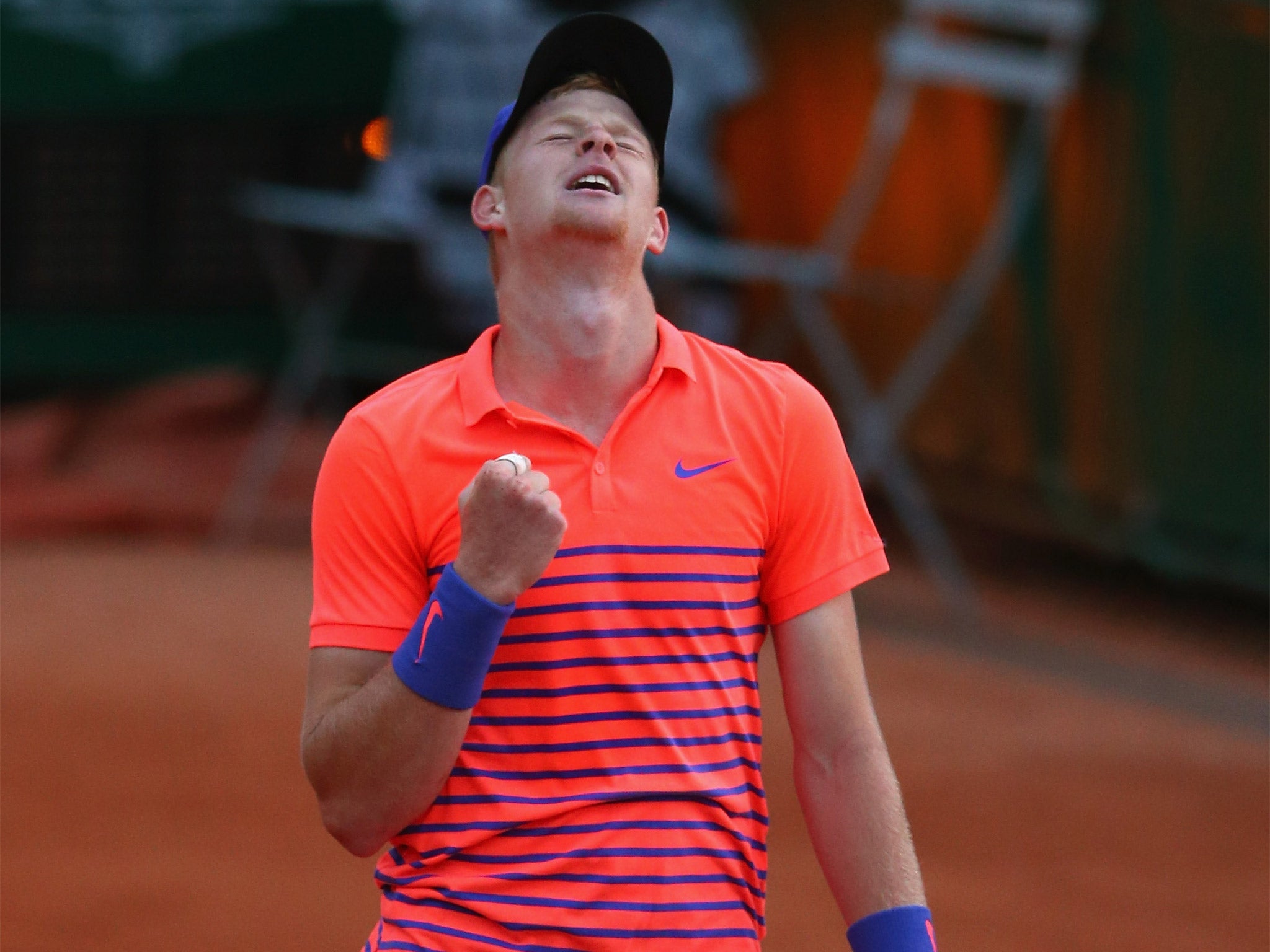 Britain’s Kyle Edmund won his first match at a Grand Slam against Stéphane Robert on Monday (Getty)