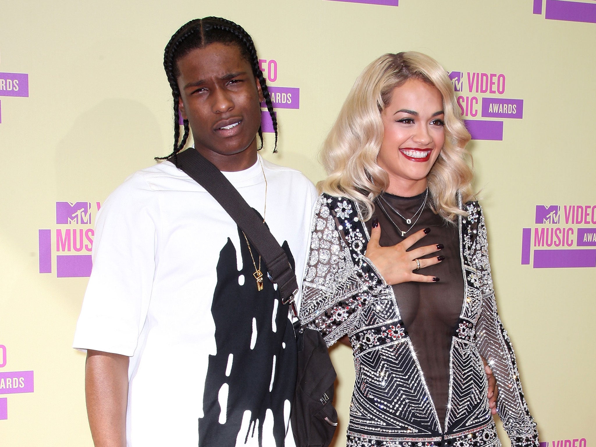 A$AP Rocky and Rita Ora pictured together at the MTV Video Music Awards in 2012