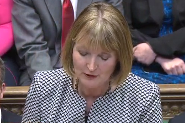 Harriet Harman made the announcement in parliament