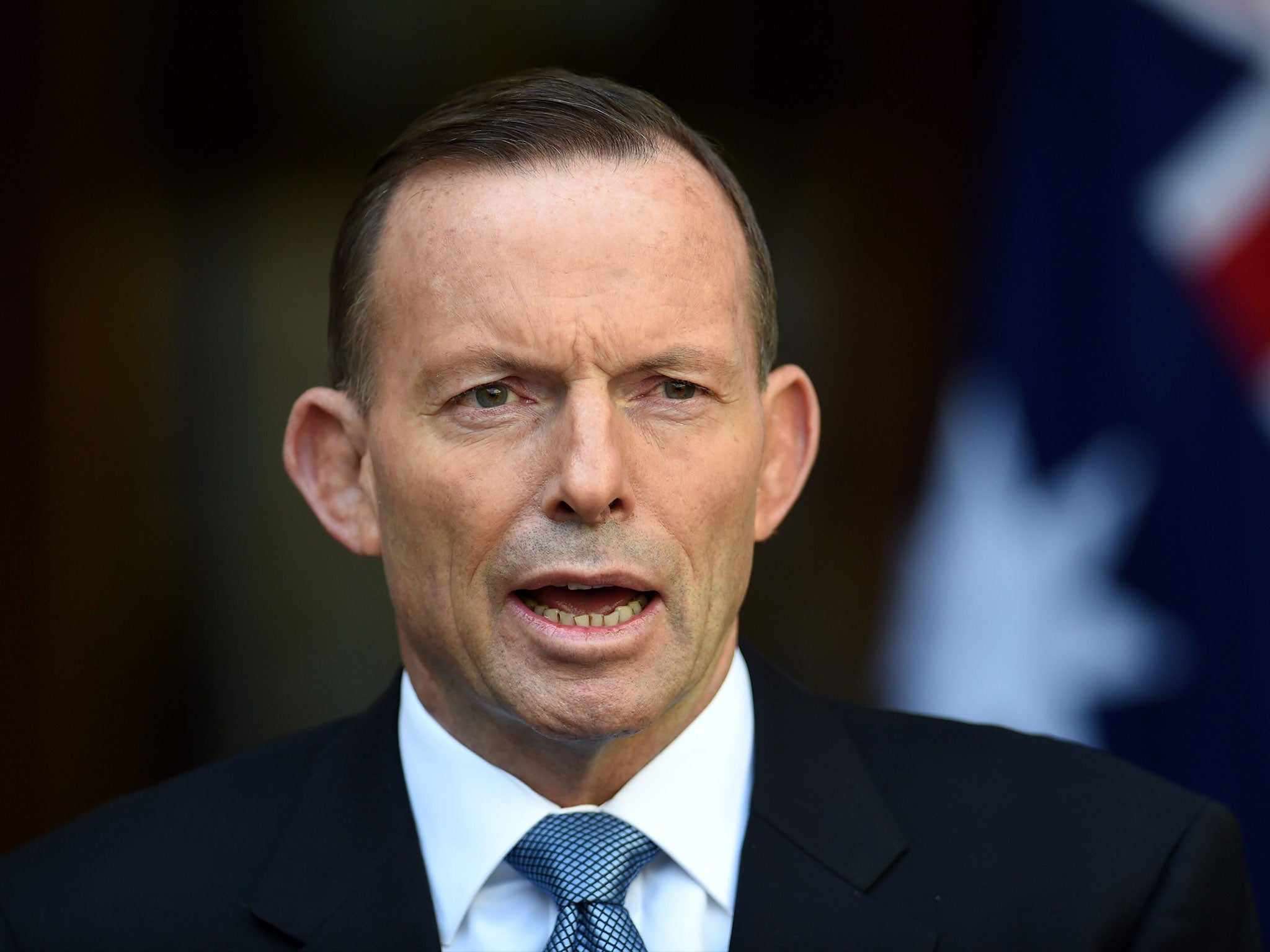 Mr Abbott was responding to news that the mother of a seven-year-old boy photographed holding the severed head of a Syrian soldier, wants to bring her family back to Sydney