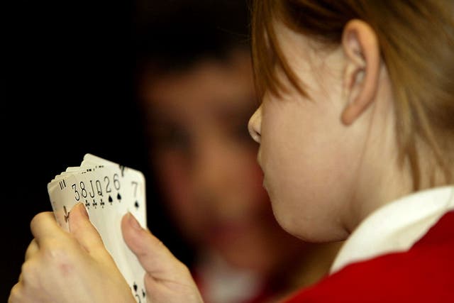 According to a survey of school-age children, only 44 per cent were familiar with a 52-card deck