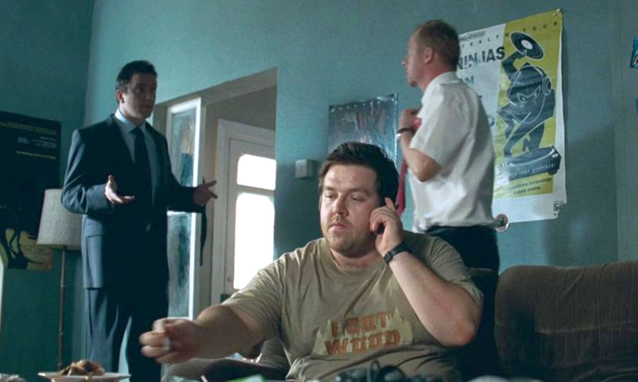 Serafinowicz (left) with Nick Frost and Simon Pegg in 'Shaun of the Dead'